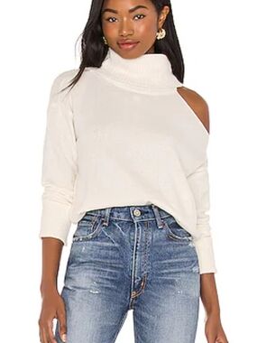 1. State Cream One-Shoulder Turtleneck Sweater